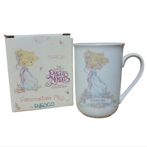 Enesco Precious Moments Mug with Blonde Girl Design Name Marilyn Collection 1990